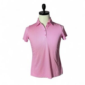 Lady‎ Hagen Pink Geometric Print Short Sleeve Golf Polo Shirt Women's Medium